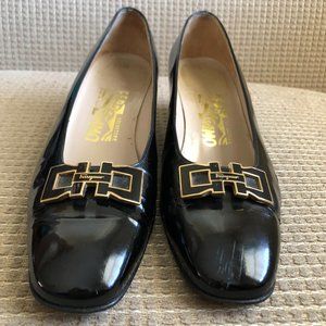 Salvatore Ferragamo Women's Black Patent Leather Pumps